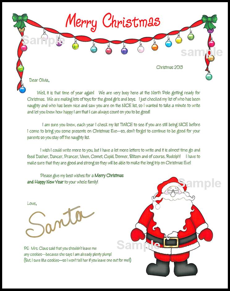 letter from santa to kids